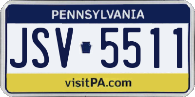 PA license plate JSV5511