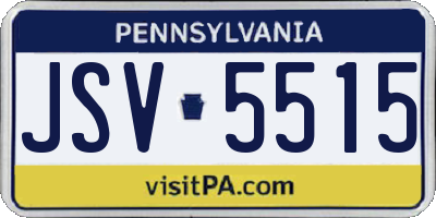 PA license plate JSV5515