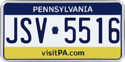 PA license plate JSV5516