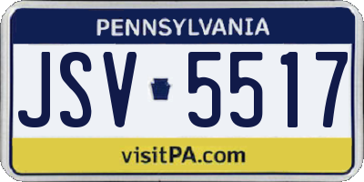 PA license plate JSV5517