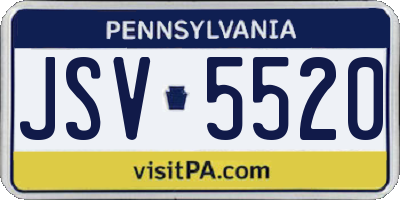 PA license plate JSV5520