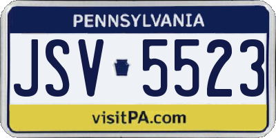 PA license plate JSV5523