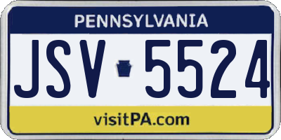 PA license plate JSV5524