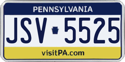 PA license plate JSV5525