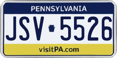 PA license plate JSV5526