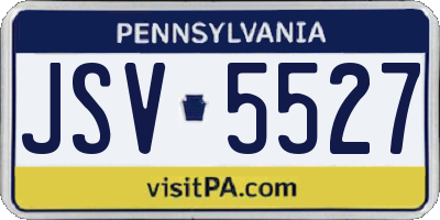 PA license plate JSV5527