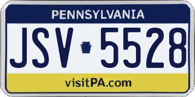 PA license plate JSV5528