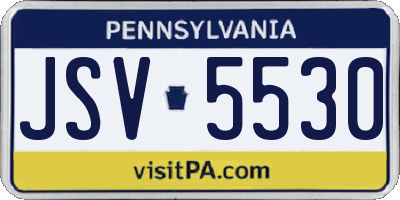 PA license plate JSV5530