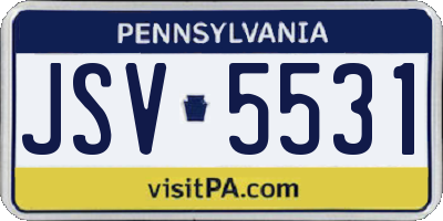 PA license plate JSV5531