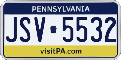 PA license plate JSV5532