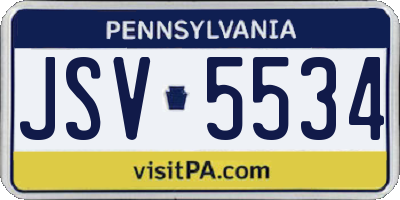 PA license plate JSV5534