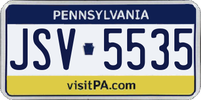 PA license plate JSV5535
