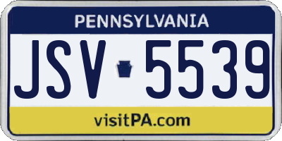 PA license plate JSV5539