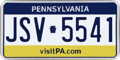PA license plate JSV5541