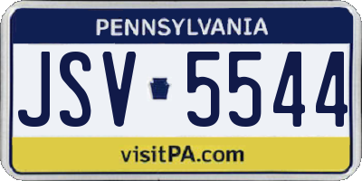 PA license plate JSV5544