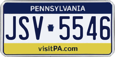 PA license plate JSV5546