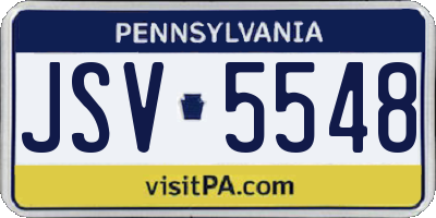 PA license plate JSV5548