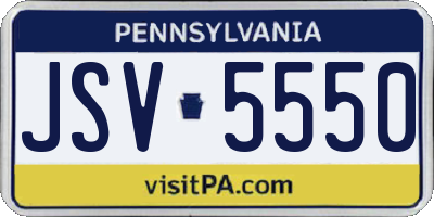 PA license plate JSV5550
