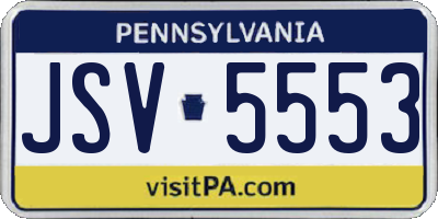 PA license plate JSV5553