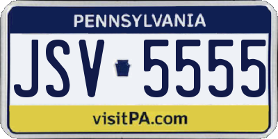 PA license plate JSV5555