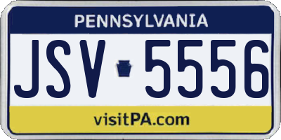 PA license plate JSV5556