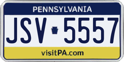 PA license plate JSV5557