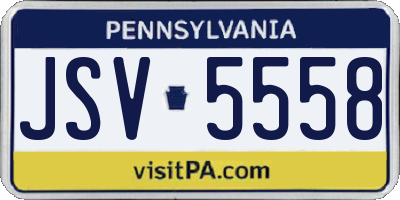 PA license plate JSV5558