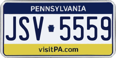PA license plate JSV5559