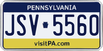 PA license plate JSV5560