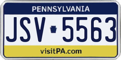 PA license plate JSV5563