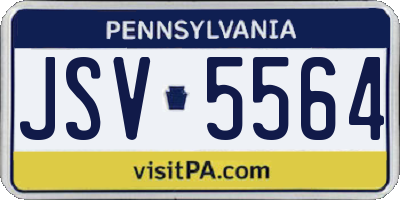 PA license plate JSV5564