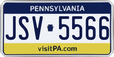 PA license plate JSV5566