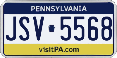 PA license plate JSV5568
