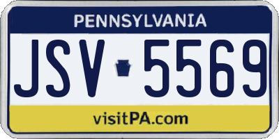 PA license plate JSV5569
