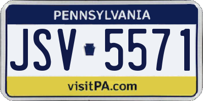 PA license plate JSV5571