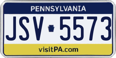 PA license plate JSV5573