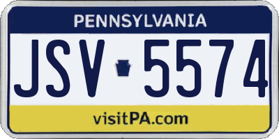 PA license plate JSV5574