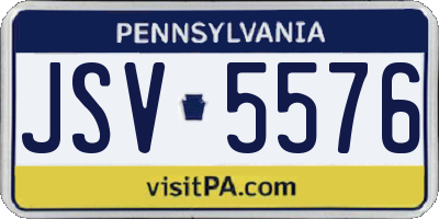 PA license plate JSV5576