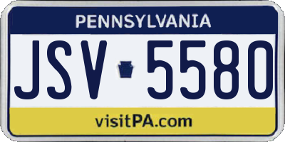 PA license plate JSV5580