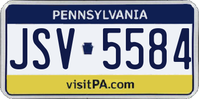 PA license plate JSV5584