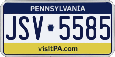PA license plate JSV5585