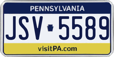 PA license plate JSV5589