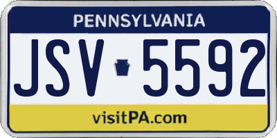 PA license plate JSV5592