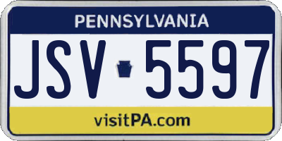 PA license plate JSV5597