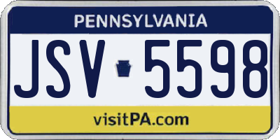 PA license plate JSV5598