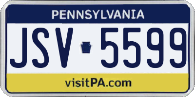 PA license plate JSV5599