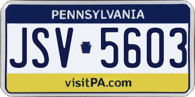 PA license plate JSV5603