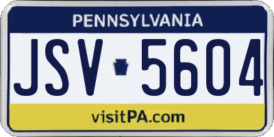 PA license plate JSV5604