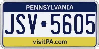 PA license plate JSV5605