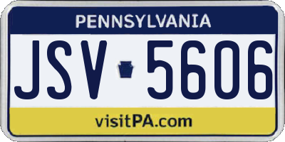 PA license plate JSV5606